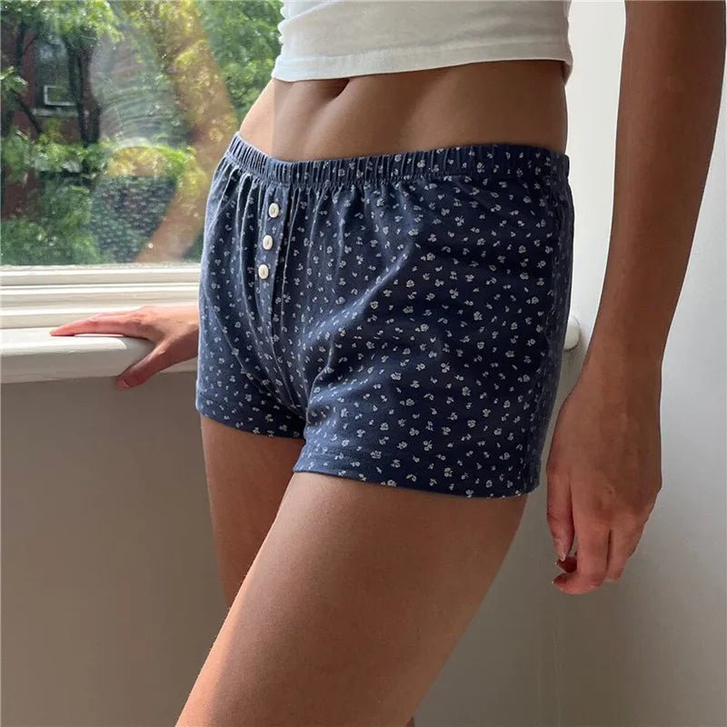 Women Pajamas Shorts Solid/Floral/Striped Print - Bubble Girl