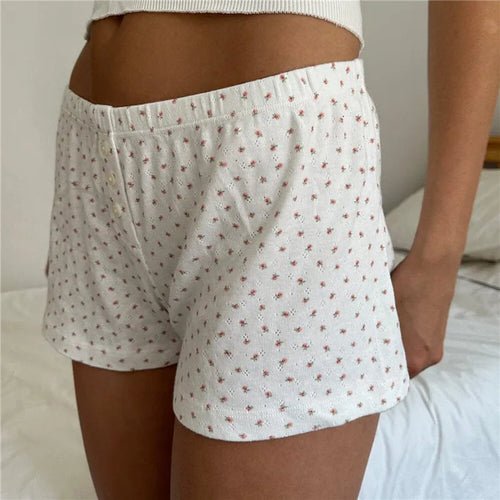 Women Pajamas Shorts Solid/Floral/Striped Print - Bubble Girl
