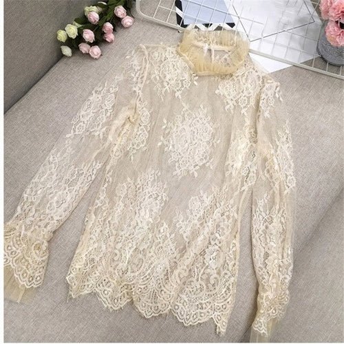 Women’s Lace Blouse Long - Sleeve - Bubble Girl