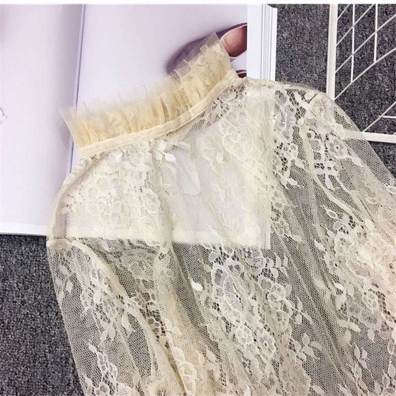 Women’s Lace Blouse Long - Sleeve - Bubble Girl