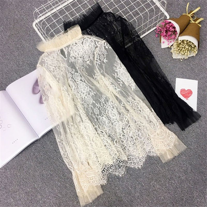 Women’s Lace Blouse Long - Sleeve - Bubble Girl