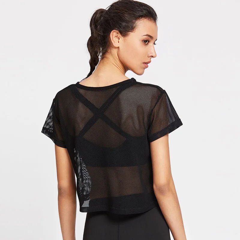 Women's Mesh Yoga Shirt Sheer Top - Bubble Girl