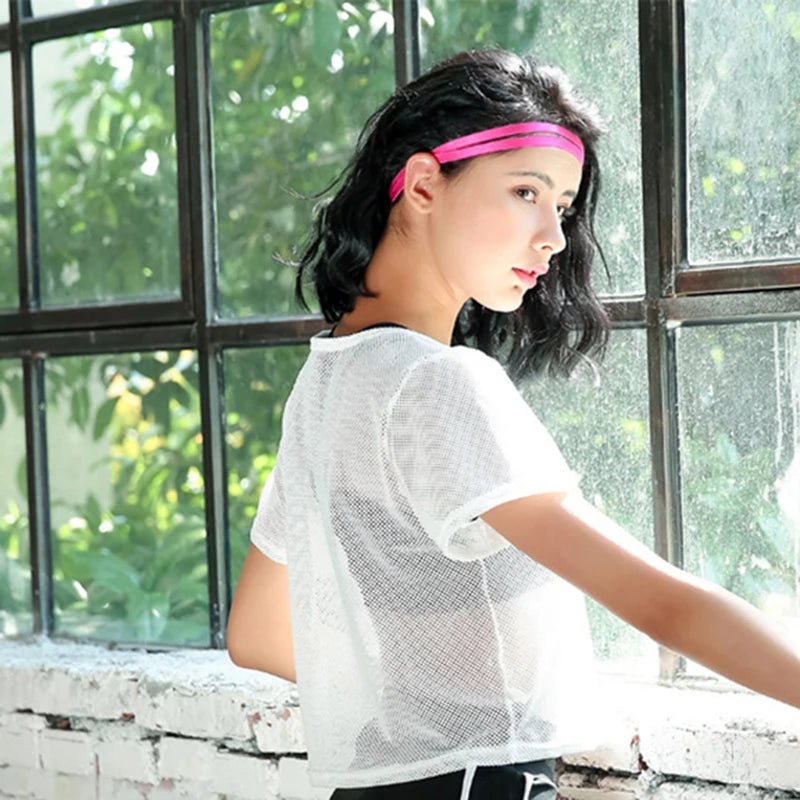Women's Mesh Yoga Shirt Sheer Top - Bubble Girl