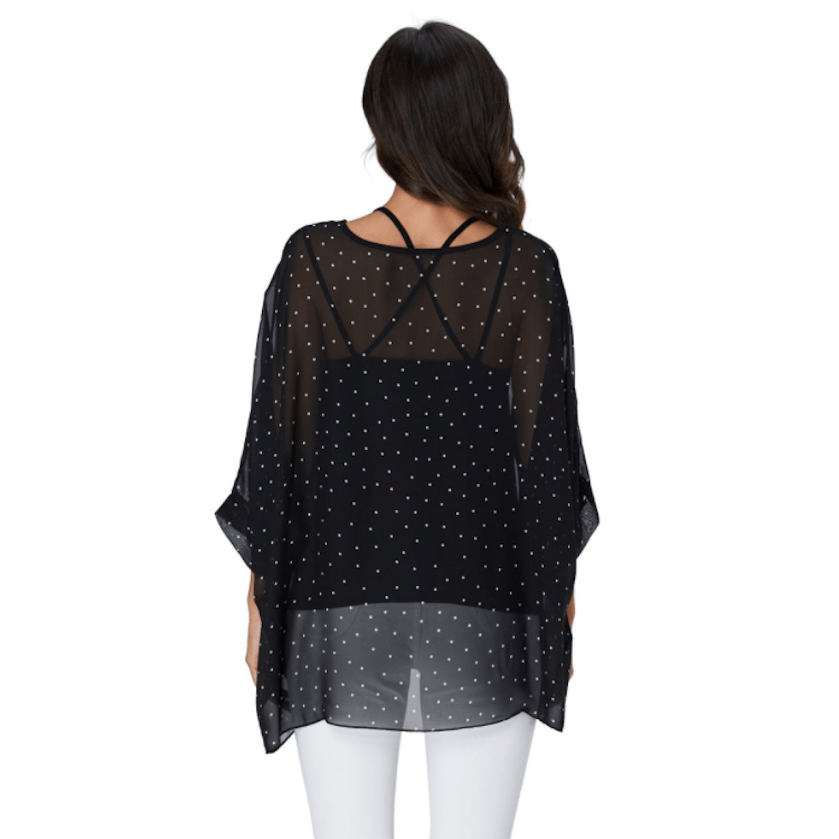Womens Polkadot Chiffon Tunic Top - Bubble Girl