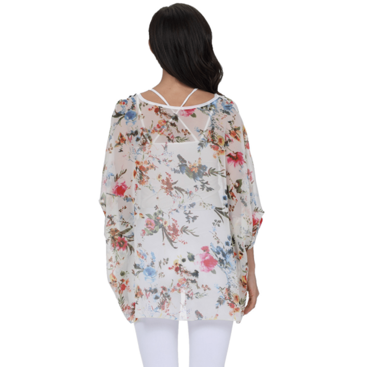 Womens Summer Floral Print Chiffon Tunic Top - Bubble Girl