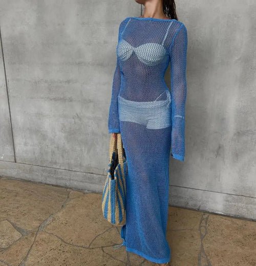 Yiiciovy Women Summer High Quality Long Knit Bikini Cover - Ups - Bubble Girl