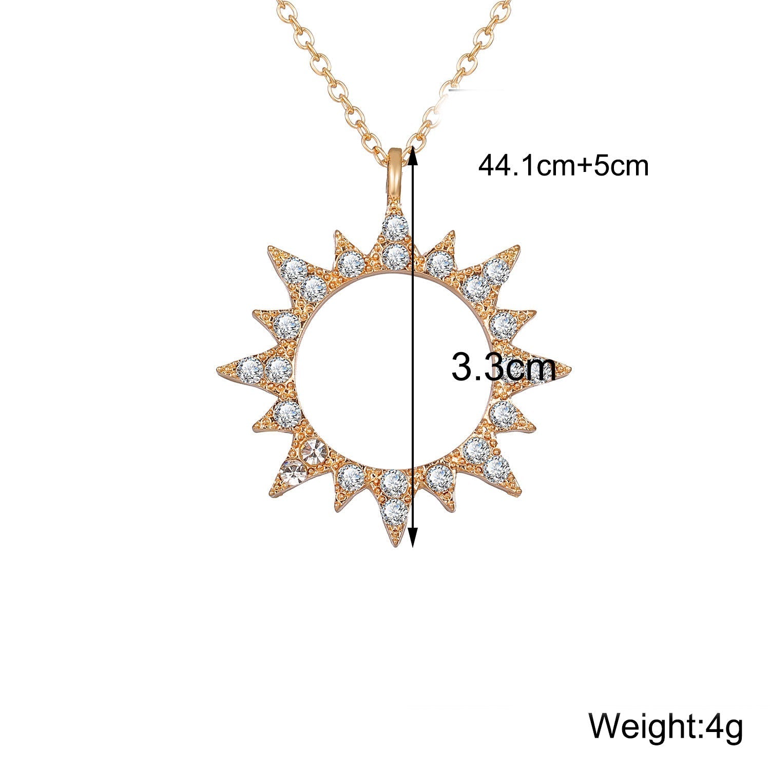 3 Piece Celestial Pave Necklace With Crystals 18K Gold Plated - Bubble Girl