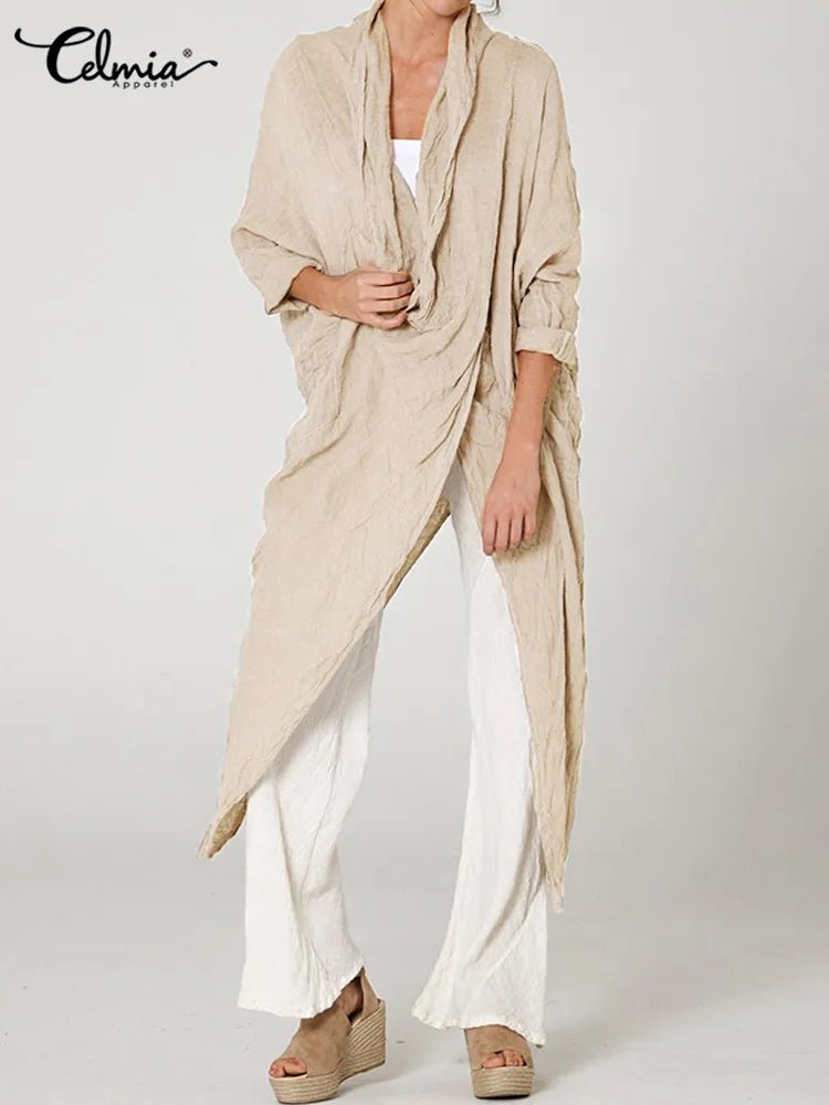 Autumn Women Top Fashion Solid Blouse Long - Bubble Girl