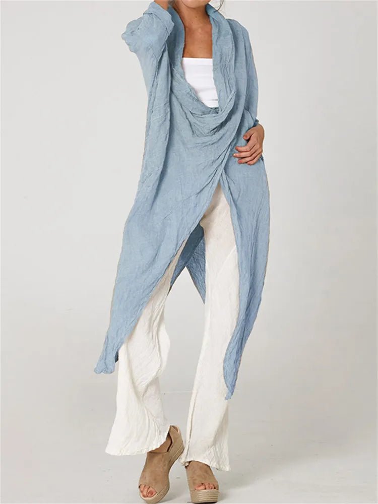 Autumn Women Top Fashion Solid Blouse Long - Bubble Girl