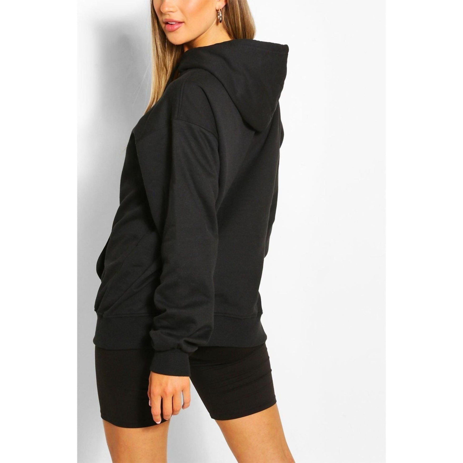 Black Oversized Soft Hoodie - Bubble Girl