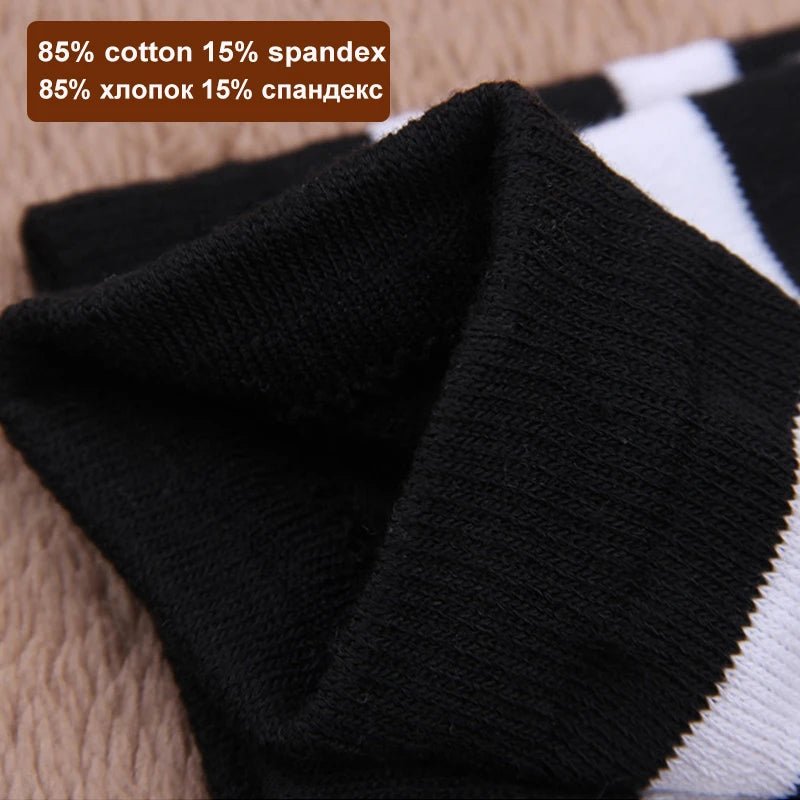 Black White Striped Long Ladies Warm Knee Socks - Bubble Girl