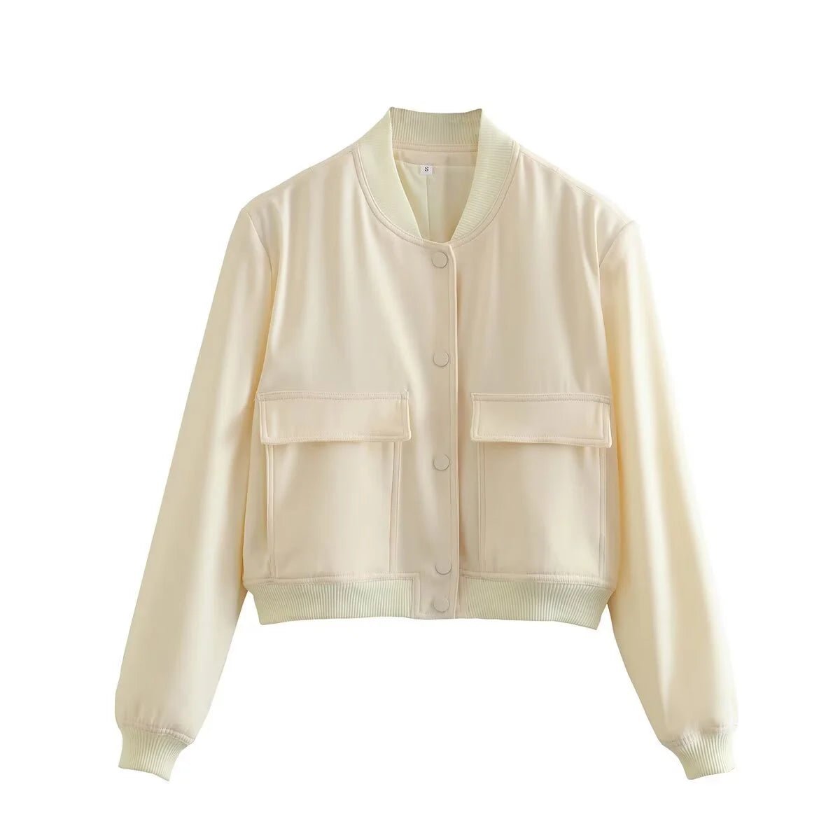 Bomber Jacket Coat Beige - Bubble Girl