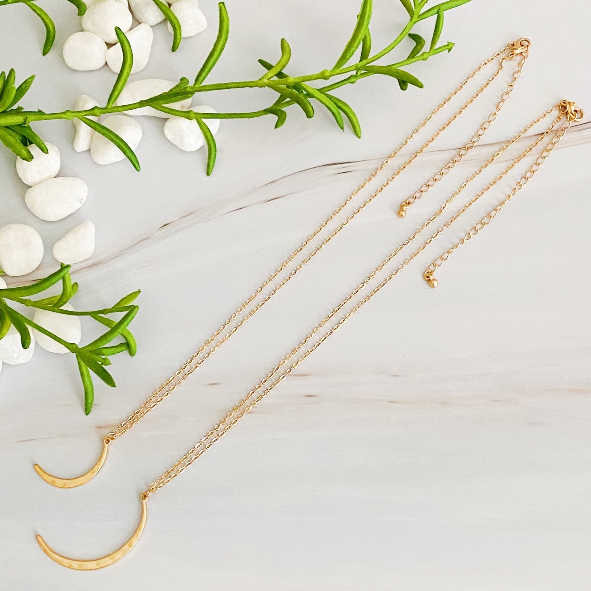 Crescent Duo Necklace Set Of 2 - Bubble Girl