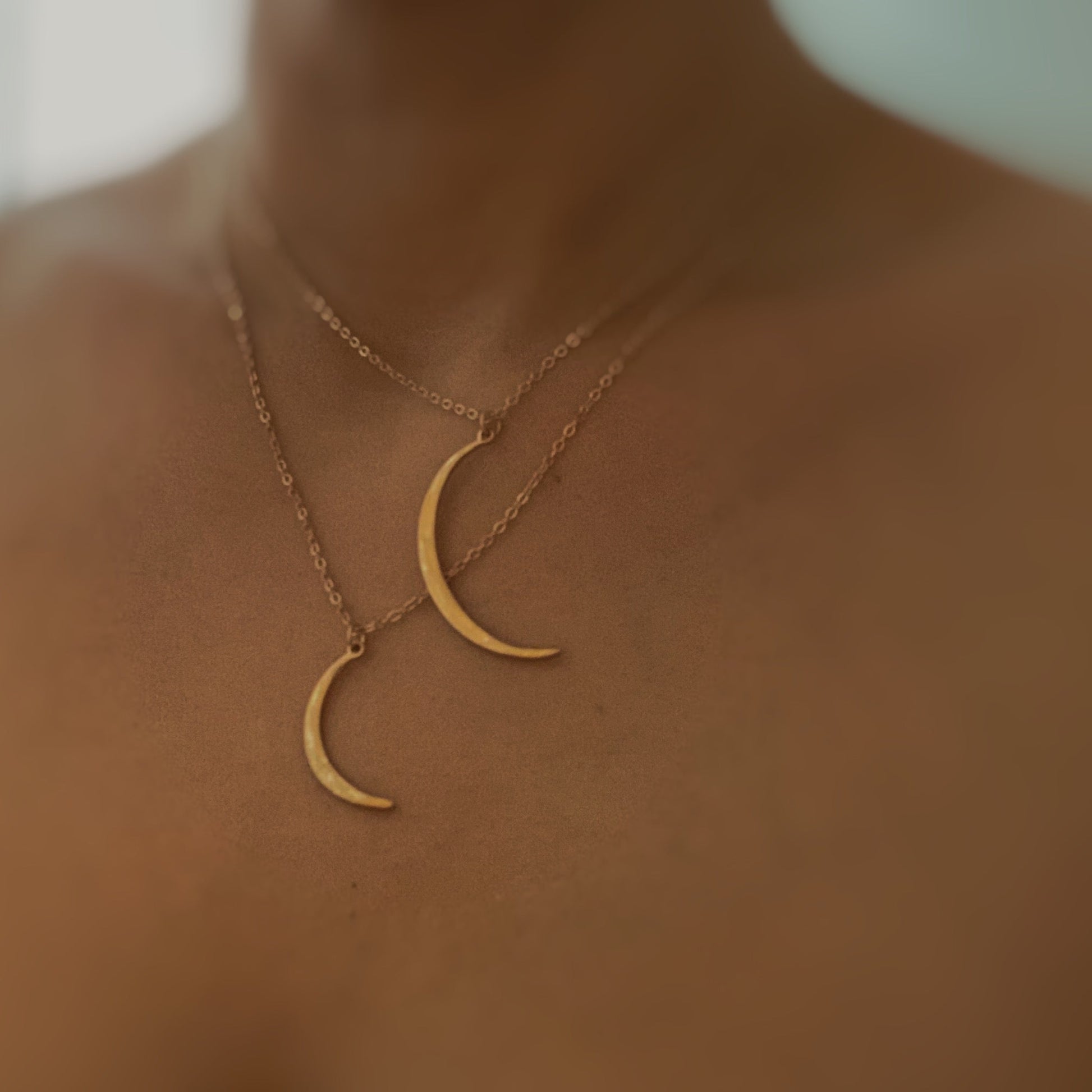 Crescent Duo Necklace Set Of 2 - Bubble Girl