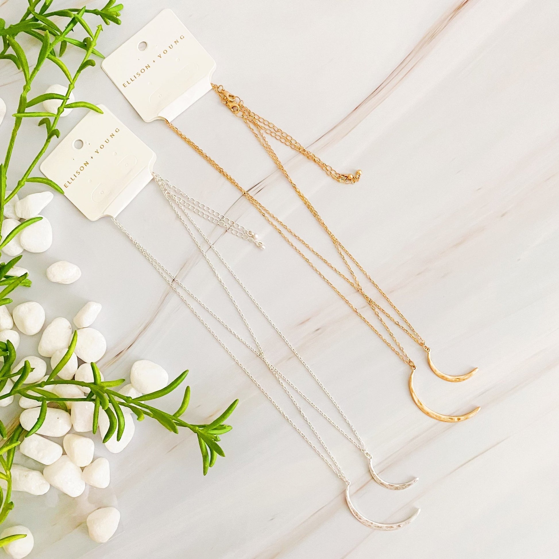 Crescent Duo Necklace Set Of 2 - Bubble Girl