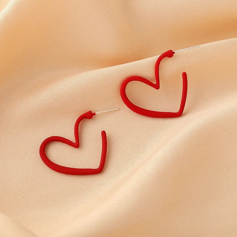 Daily Red Hearts Girls Doop Earrings Love Bohemian Earrings Fashion New Women Accessories - Bubble Girl