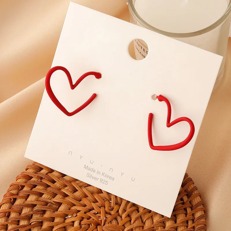 Daily Red Hearts Girls Doop Earrings Love Bohemian Earrings Fashion New Women Accessories - Bubble Girl