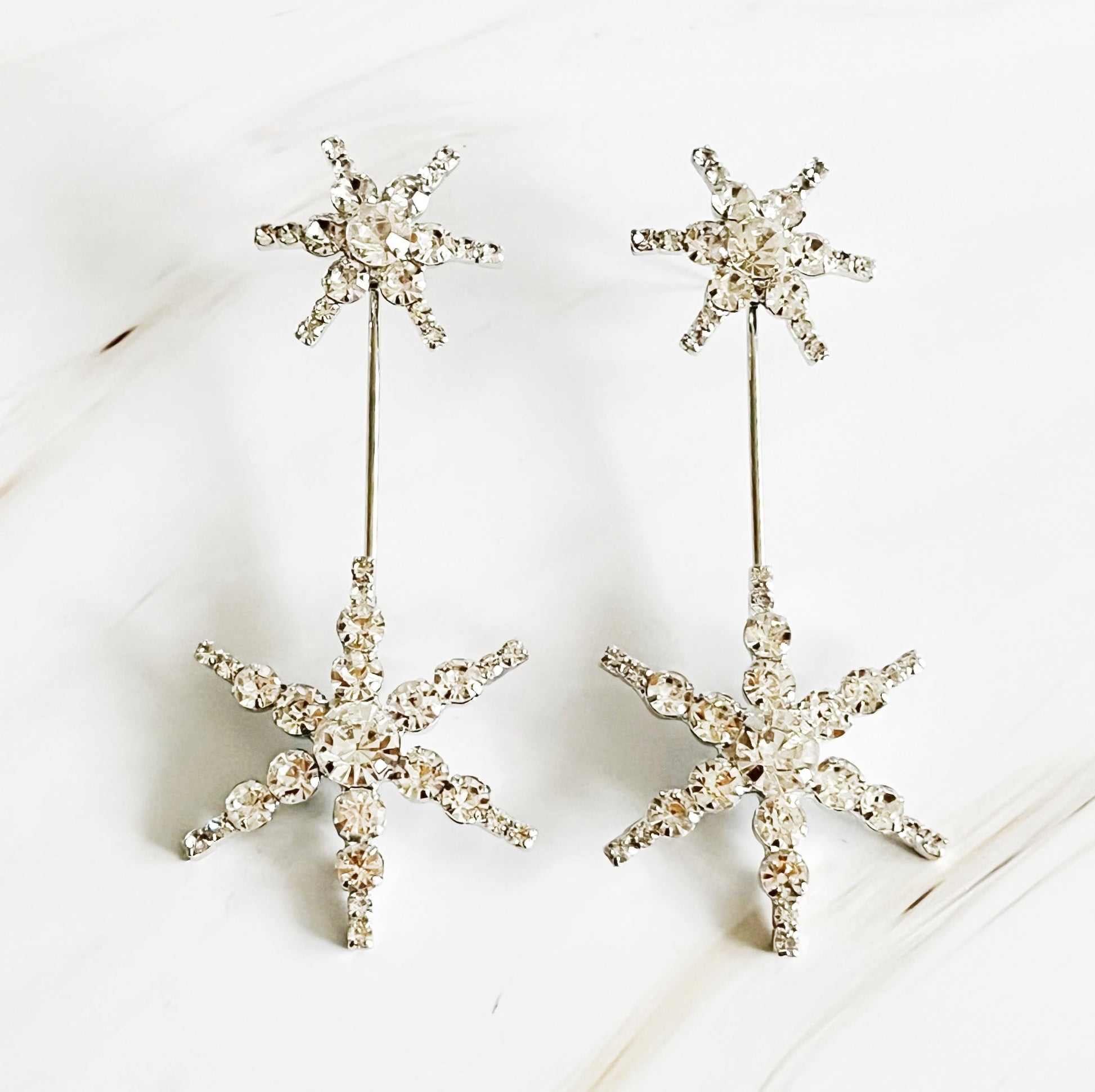 Double Starburst Statement Earrings - Bubble Girl