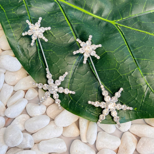 Double Starburst Statement Earrings - Bubble Girl