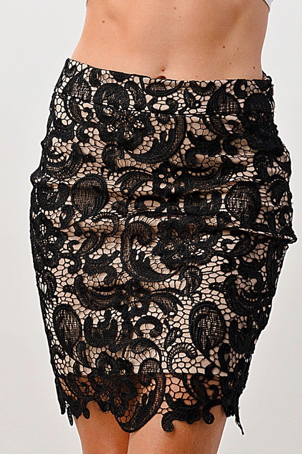 Floral Lace Mini Skirt - Bubble Girl