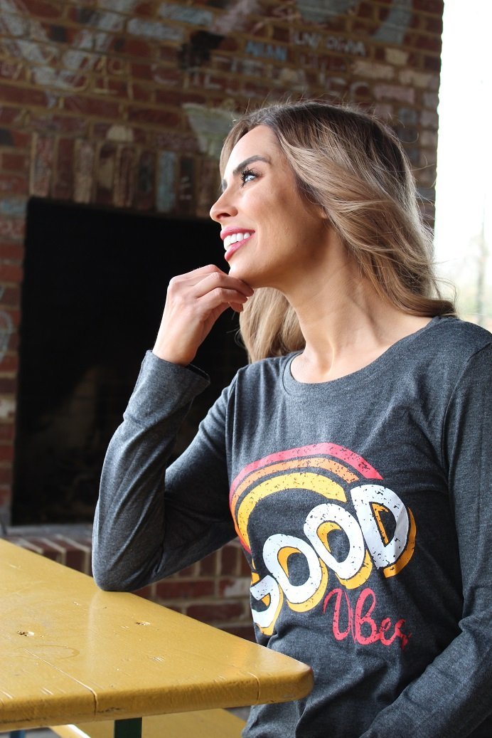 Good Vibes Long Sleeve T-Shirt - Bubble Girl