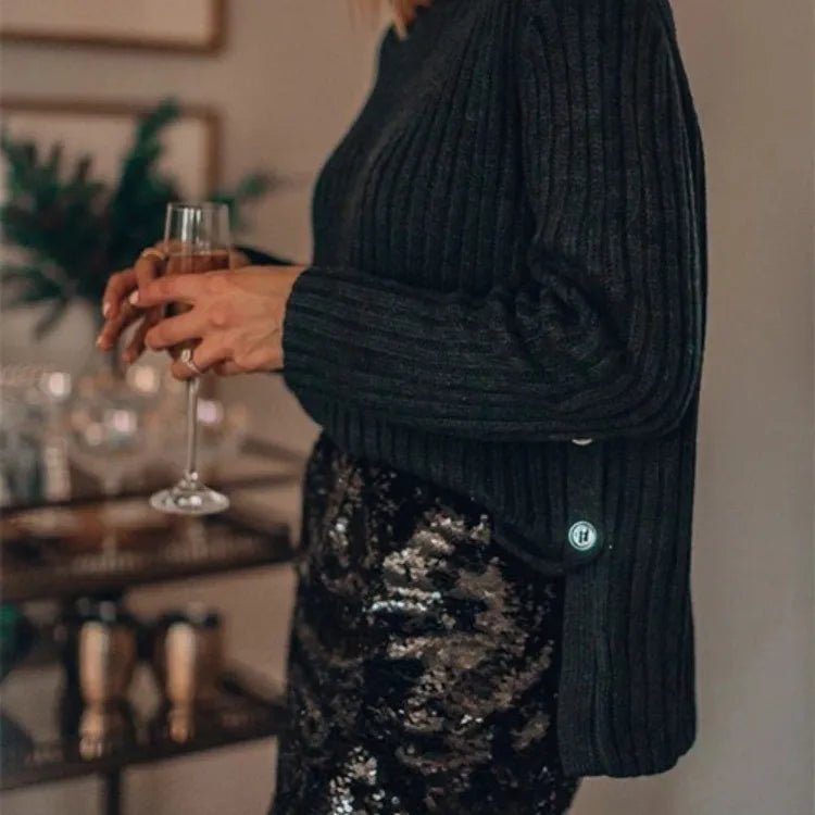 High Waist Sequin Skirt - Bubble Girl