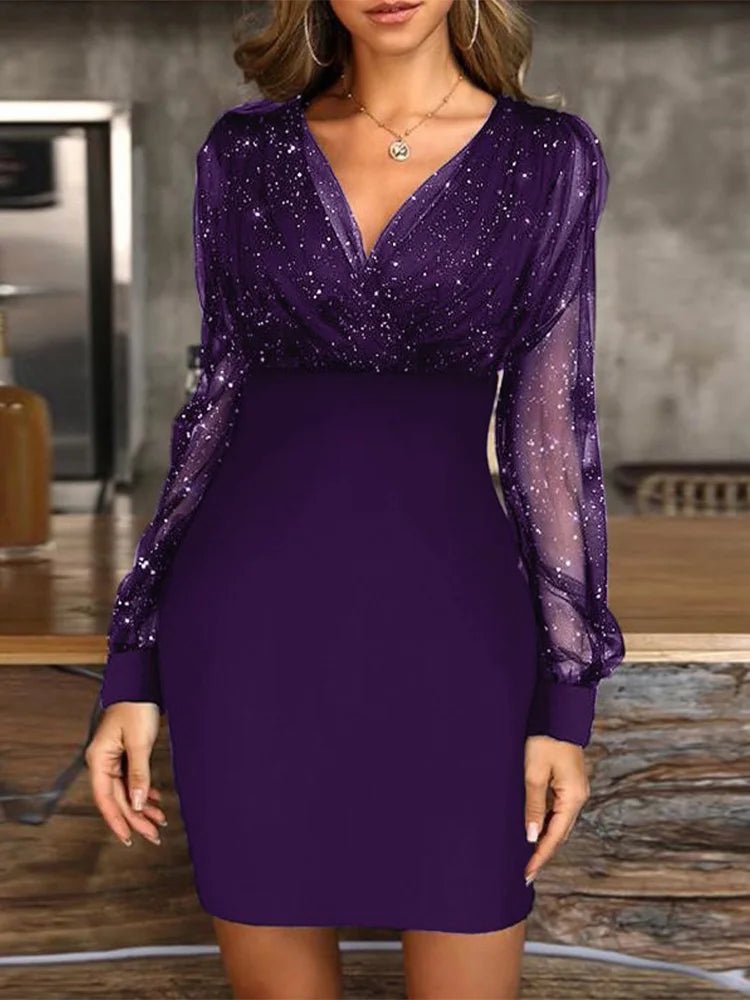 Holiday Party Long Sleeve Dress - Bubble Girl