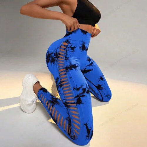 Hollow Black Seamless Women Gym Leggings - Bubble Girl