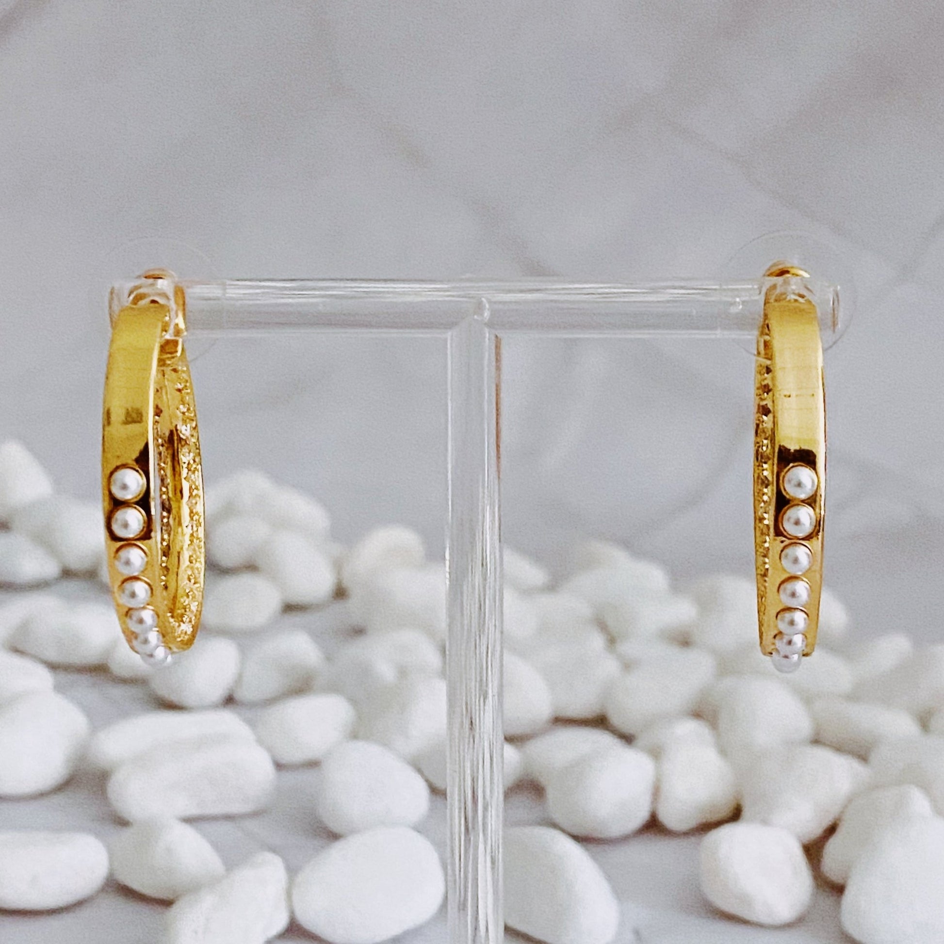 Lady Pearl Hoop Earrings - Bubble Girl