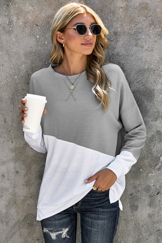 Patchwork Dropped Shoulder Sweatshirt - Bubble Girl