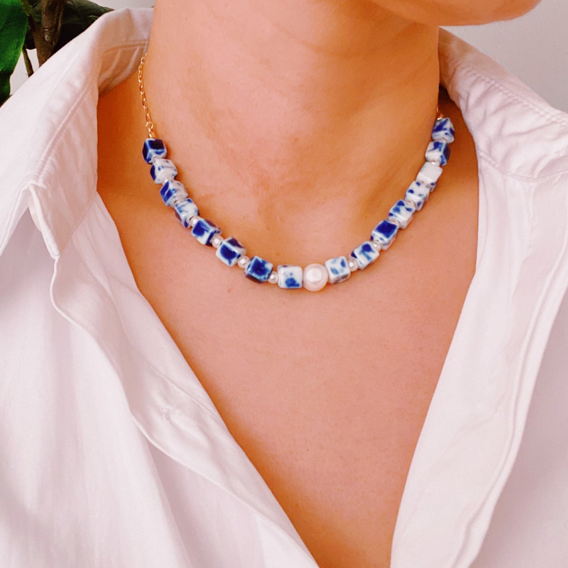 Santorini Touch Freshwater Pearl Necklace - Bubble Girl