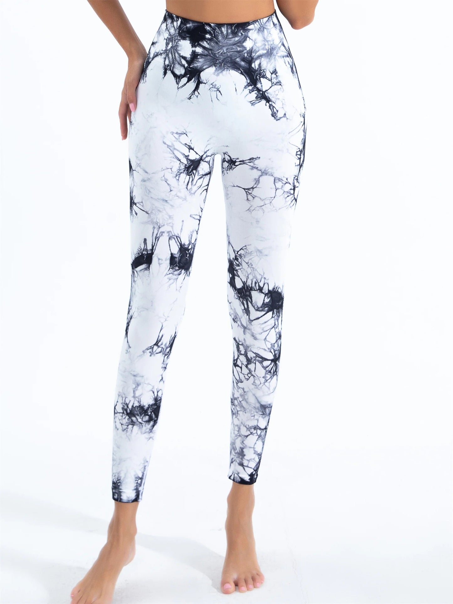 Seamless Tie - Dye Yoga High Waisted Leggings - Bubble Girl