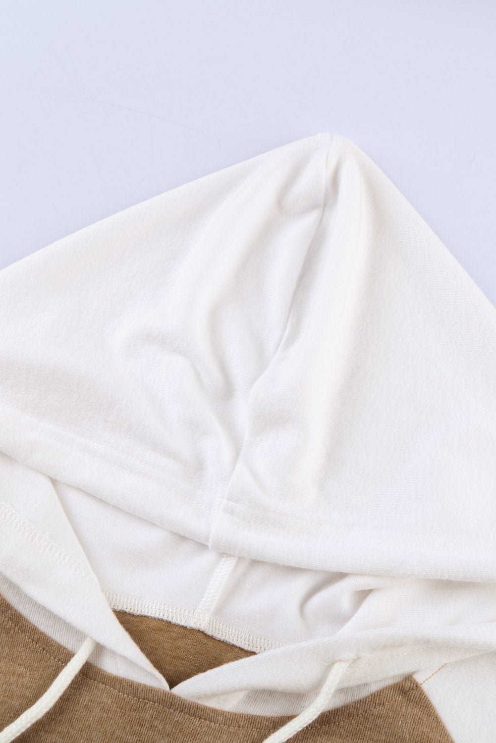 Spliced Sleeve Khaki Hoodie with Pocket - Bubble Girl