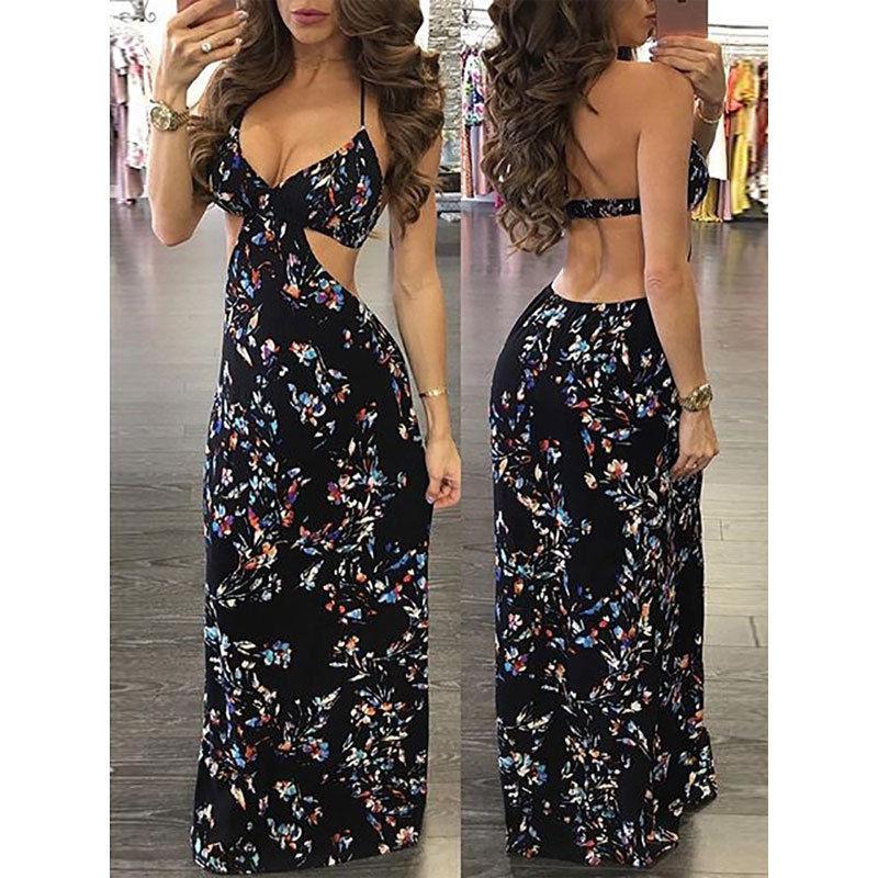 Summer Women Boho Style Long Maxi Dresses Ladies Printing Floral - Bubble Girl