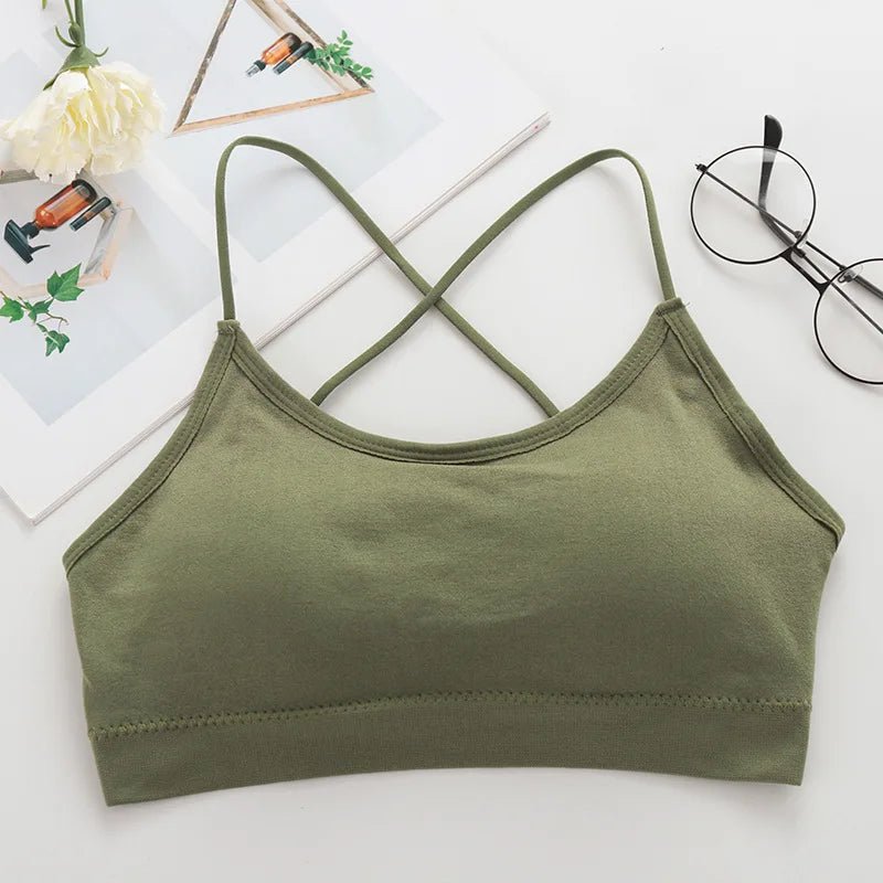 Top Women Cross Strap BackSport Top Yoga Fitness Bra - Bubble Girl