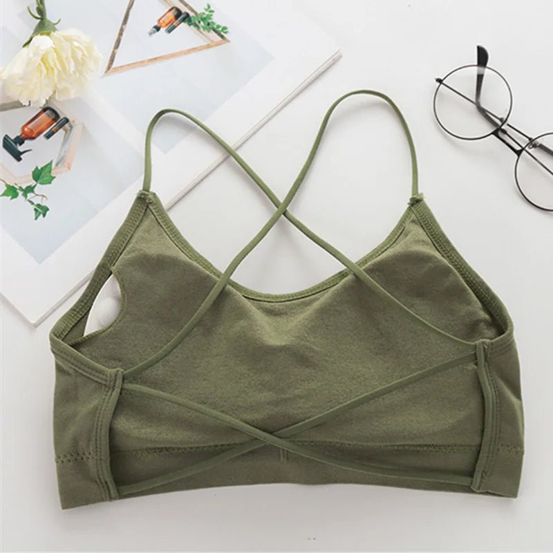 Top Women Cross Strap BackSport Top Yoga Fitness Bra - Bubble Girl