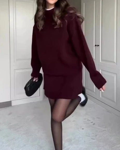 Two Piece Set Women Outfit Solid Color Casual Versatile - Bubble Girl