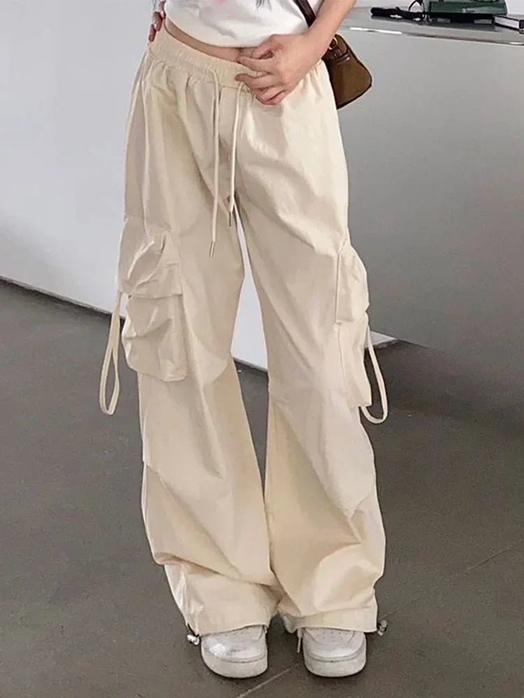 Women’s Cargo Pants Fashion Casual High Waist Big Pockets - Bubble Girl