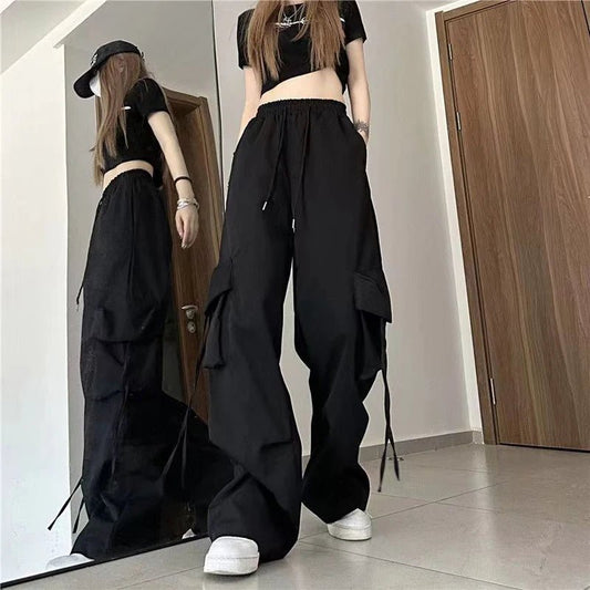 Women’s Cargo Pants Fashion Casual High Waist Big Pockets - Bubble Girl