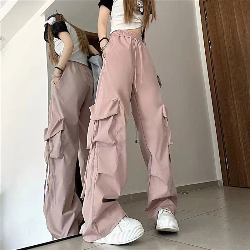 Women’s Cargo Pants Fashion Casual High Waist Big Pockets - Bubble Girl