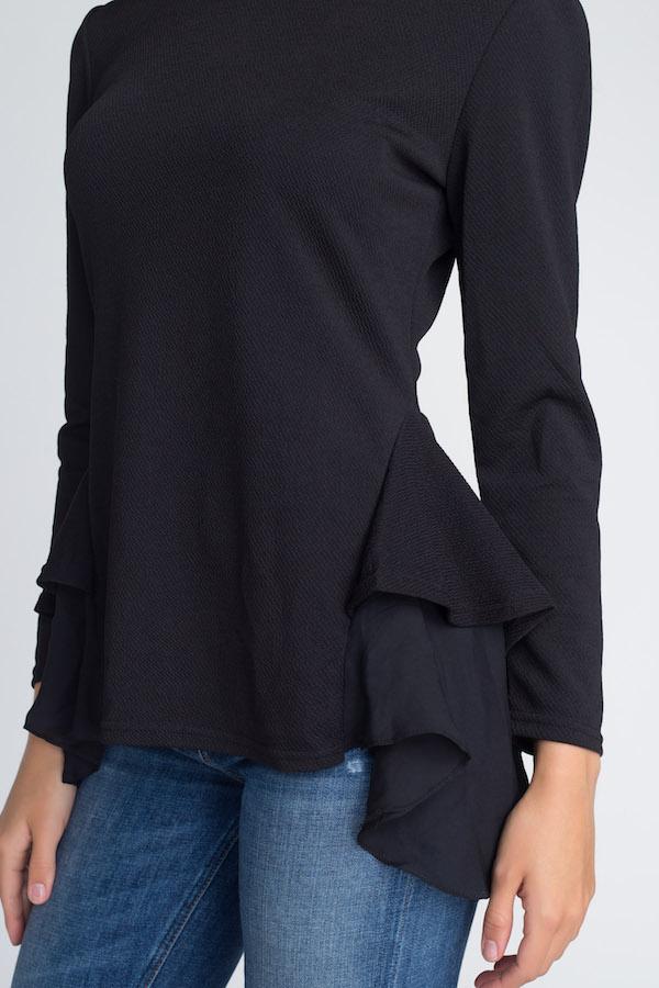 Women's Long Sleeve Ruffle Top - Bubble Girl
