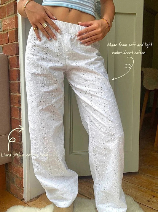 Women’s Lounge Pants Elastic Waist Comfy Wide Leg - Bubble Girl