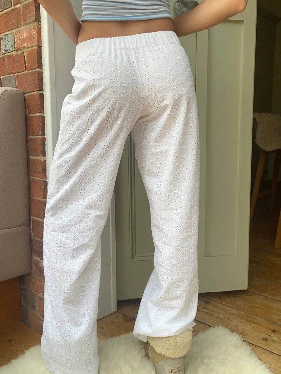Women’s Lounge Pants Elastic Waist Comfy Wide Leg - Bubble Girl