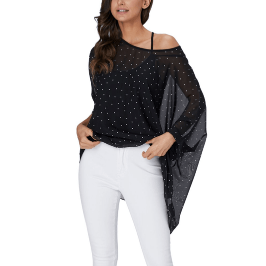 Womens Polkadot Chiffon Tunic Top - Bubble Girl